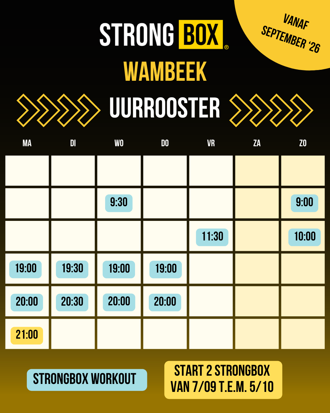 Uurrooster StrongBox september 2026